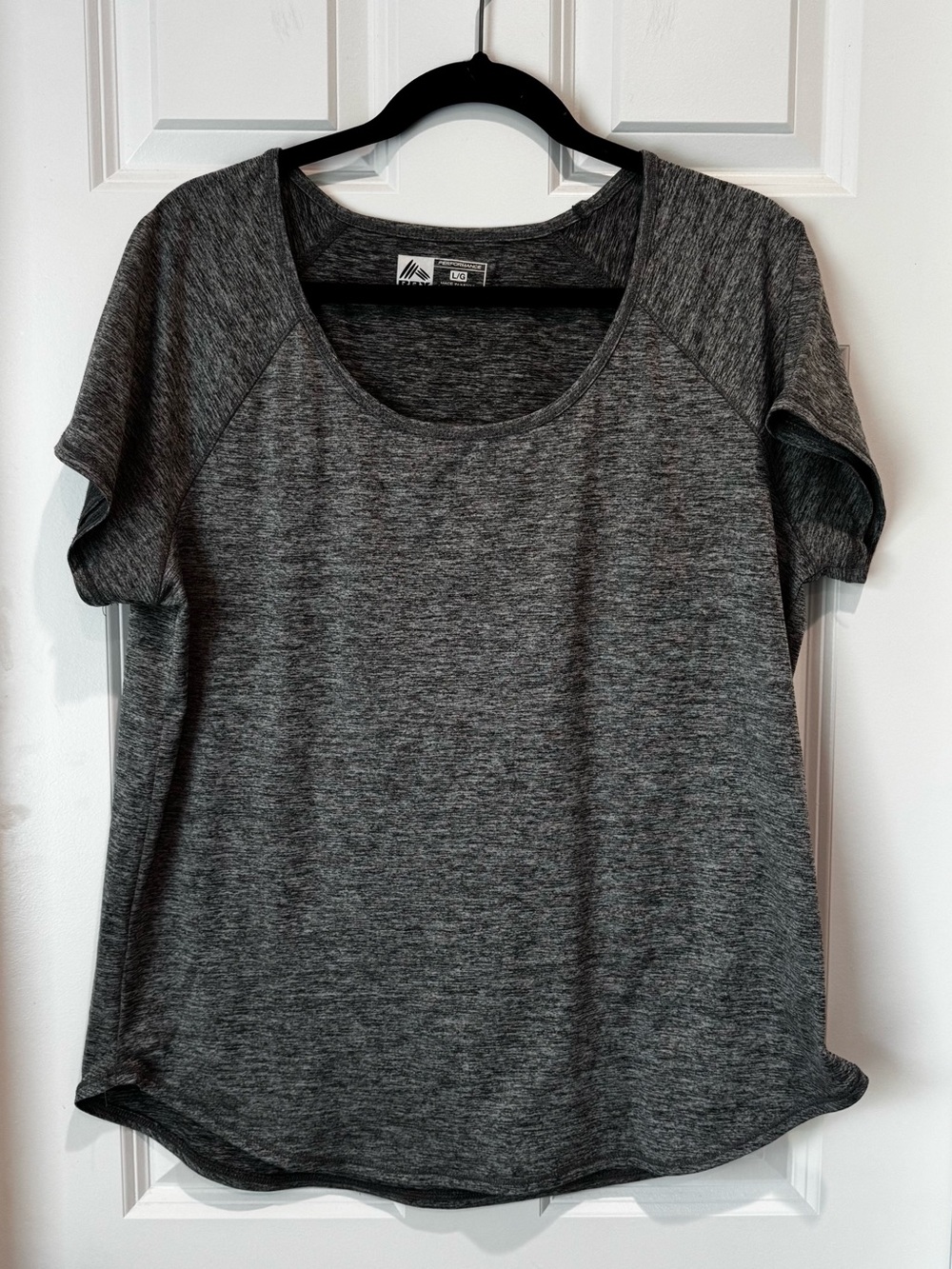 RBX Women's Performance Activewear Short Sleeve T-Shirt - Heathered Gray - Large